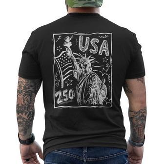 Statue Of Liberty Usa 250 America Patriotic 4Th Of July Men's T-shirt Back Print - Thegiftio UK