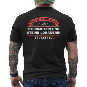 Steinmetzinteinbildhauerin Für Handwerker T-Shirt mit Rückendruck - Seseable