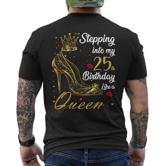 Stepping Into My 25Th Birthday 25 Years Old Golden Birthday Men's T-shirt Back Print - Thegiftio UK