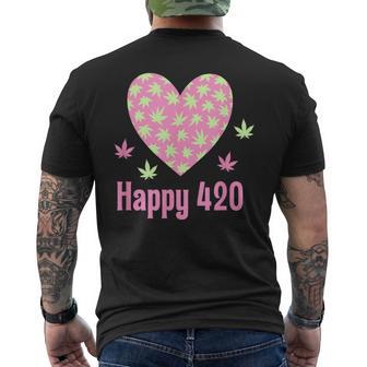 Stoner 420 Weed Women's Pink Cute Marijuana Pot Leaf Men's T-shirt Back Print - Thegiftio UK