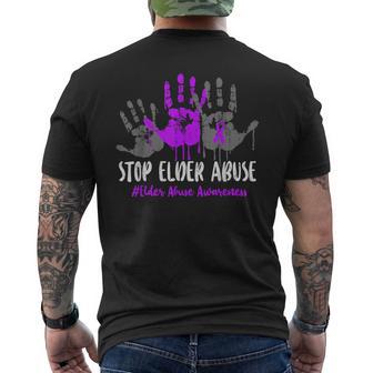 Stop Elder Abuse Elder Abuse Awareness Senior Care Support Men's T-shirt Back Print - Monsterry