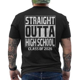 Straight Outta High School Graduate Class Of 2026 Graduation Men's T-shirt Back Print - Monsterry