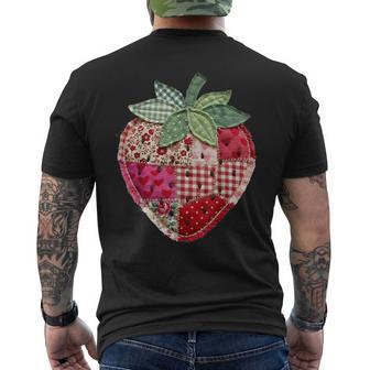 Strawberry Patchwork Vintage Strawberry Farmers Farm Men's T-shirt Back Print - Thegiftio UK