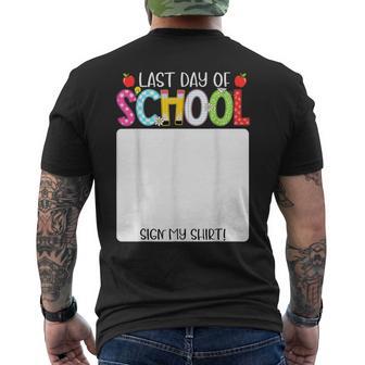 Student Signature It's My Last Day Of School Sign My Men's T-shirt Back Print | Mazezy
