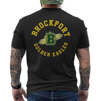 Suny Brockport Golden Eagles Retro Distressed Men's T-shirt Back Print - Monsterry