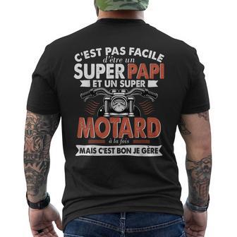 Super Papi Motard Motorcycliste Motocyclisme Fête Pères T-shirt imprimé au dos - Cadeauxyz