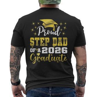 Super Proud Step Dad Of 2026 Graduate Graduation Family Men's T-shirt Back Print - Thegiftio UK
