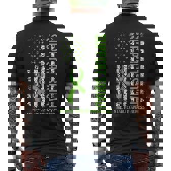 Support Mental Health Squad Awareness Us Flag Green Ribbon Men's T-shirt Back Print | Seseable UK