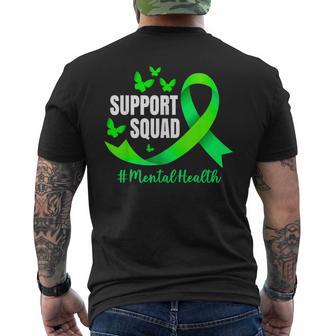 Support Squad Green Ribbon Mental Health Awareness Men's T-shirt Back Print | Seseable UK