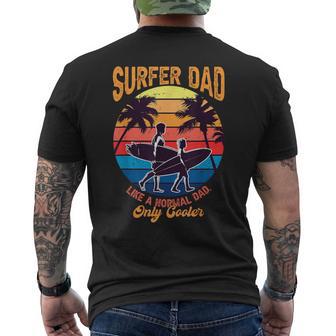 Surfer Dad Fathers Day Beach Surfing Lover Papa Husband Men's T-shirt Back Print - Monsterry UK