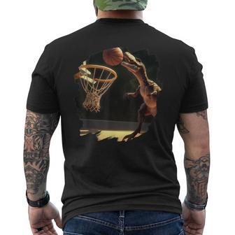 T Rex Dinosaurio Jugando Baloncesto Divertido Dinosaurio Baloncesto Camiseta Hombre Estampado Espalda - Regaloses