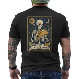 The Taco Lover Tarot Card Tacos Mexican Skeleton Men's T-shirt Back Print - Thegiftio