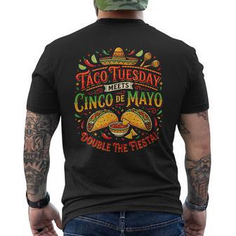 Taco Tuesday Cinco De Mayo Fiesta Tacos Holiday Mashup Fun Men's T-shirt Back Print - Monsterry