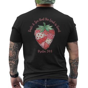 Taste And See That The Lord Is Good Psalm 34 Men's T-shirt Back Print - Thegiftio UK