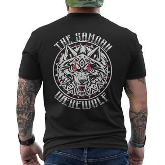 Tatouage Loup-Garouamoan Aux Yeux Rouges Pour Homme T-shirt imprimé au dos - Cadeauxyz