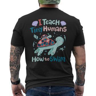 I Teach Tiny Humans How To Swim Men's T-shirt Back Print - Thegiftio UK