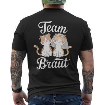 Team Braut Lustiges Katzen Jga Hochzeit T-Shirt mit Rückendruck - Seseable