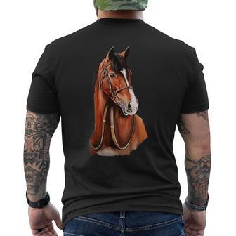 Tête Cheval Brun Cavalier T-shirt imprimé au dos - Cadeauxyz