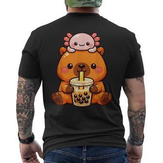 Thé Aux Bulles Mignon Capybara Boba Kawaii Axolotl T-shirt imprimé au dos - Cadeauxyz