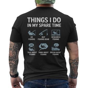Things I Do In My Spare Time Fishing Fisherman Humor Men's T-shirt Back Print - Thegiftio UK