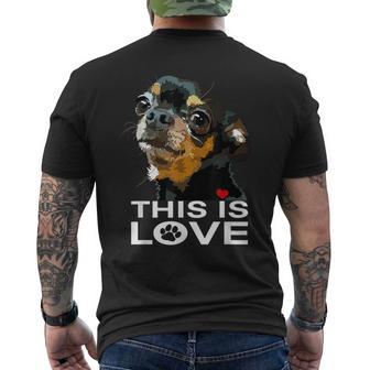 This Is Love And Tan チワワ犬 メンズTシャツ バックプリント - Kawaiitshirt