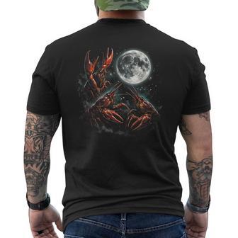 Three Crawfish Moon Galaxy Space Retro Animal Men's T-shirt Back Print | Mazezy