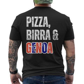 Tifoso Genoa Pizza Birra Uomoemplice Genova Rossoblu Grifo T-shirt da uomo con stampa posteriore - Novitaregali