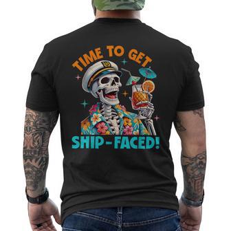 Time To Get Ship Faced Skeleton Man Hawaii Beach Summer Men's T-shirt Back Print - Thegiftio UK