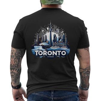 Toronto Canada City Landmarks Souvenir Canadian Proud Men's T-shirt Back Print - Thegiftio UK