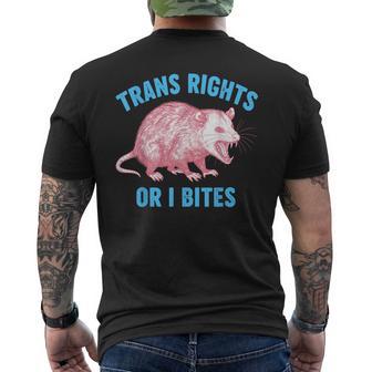 Transgender Lgbt Pride Month Possum Trans Rights Or I Bite Men's T-shirt Back Print - Thegiftio UK