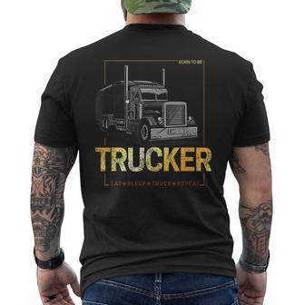 Trucker Born To Be Camionero Diseñointage Camiseta Hombre Estampado Espalda - Regaloses