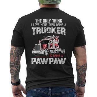 Trucker Pawpaw Truck Driver Grandpa Pawpaw Fathers Day Men's T-shirt Back Print - Thegiftio UK