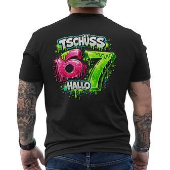 Tschüss 6 Hallo 7 Lustiges 7 Geburtstag 67 Meme T-Shirt mit Rückendruck - Seseable