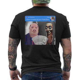 Tung Tung Tung Sahur John Pork Motion At Your Front Door Men's T-shirt Back Print | Mazezy