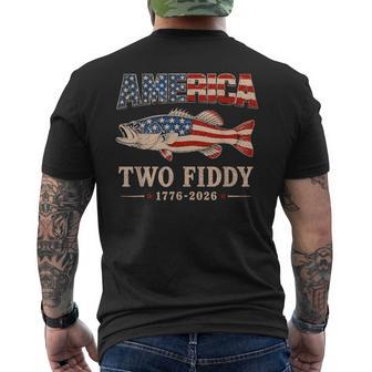 Two Fiddy 250Th Anniversary 4Th July Usa Patriotic Fishing Men's T-shirt Back Print - Monsterry UK