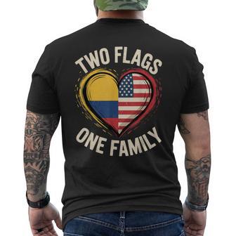 Two Flags One Family American Colombian Usa Colombia America Men's T-shirt Back Print - Thegiftio UK