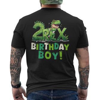 Two Rex 2Nd Birthday Boy Second Dinosaur 2 Year Old Boys Men's T-shirt Back Print - Thegiftio UK