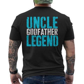 Uncle Godfather Legend Proposal Baptism Fathers Day Men's T-shirt Back Print - Thegiftio UK