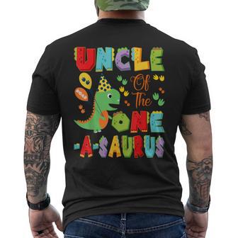 Uncle Of The One-A-Saurus 1St Birthday Boy Dinosaur Men's T-shirt Back Print - Thegiftio UK