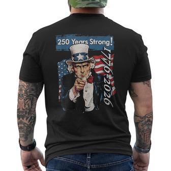 Uncle Sam 4Th Of July 250Th Anniversary 250 Years Men's T-shirt Back Print - Thegiftio UK