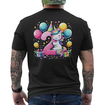 Unicornio 2º Cumpleaños Niño Niña 2 Añosegundo Dos Unicornio Camiseta Hombre Estampado Espalda - Regaloses