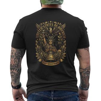 Usa 250Th Anniversary Liberty Bell Eagle 1776 2026 Patriotic Men's T-shirt Back Print - Thegiftio