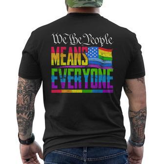 Usa Flag Lgbtq Equality We The People Means Everyone Pride Men's T-shirt Back Print - Thegiftio