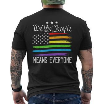 Usa Flag Lgbtq Equality We The People Means Everyone Pride Men's T-shirt Back Print - Monsterry