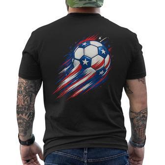 Usa Flag Soccer Kids Boys Men's T-shirt Back Print - Thegiftio UK