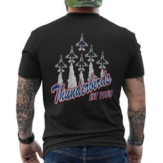 Usaf Thunderbirds F-16 Fighter Jet Air Show Aviation Veteran Men's T-shirt Back Print - Thegiftio UK