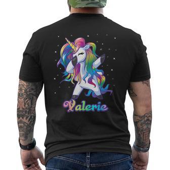 Valerie Nom Personnalisé Licorne Arc-En-Ciel T-shirt imprimé au dos - Cadeauxyz