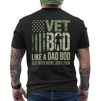 Vet Bod Like A Dad Bod But With More Joint Pain Military Dad Men's T-shirt Back Print - Thegiftio UK
