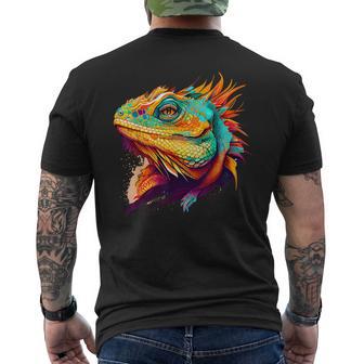 Vibrant Iguana Men's T-shirt Back Print - Thegiftio UK