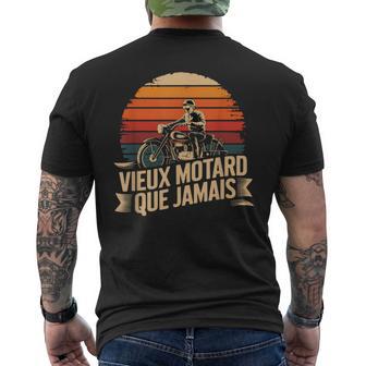 Vieux Motard Que Jamais Retrointage Biker Motorcycle T-shirt imprimé au dos - Cadeauxyz